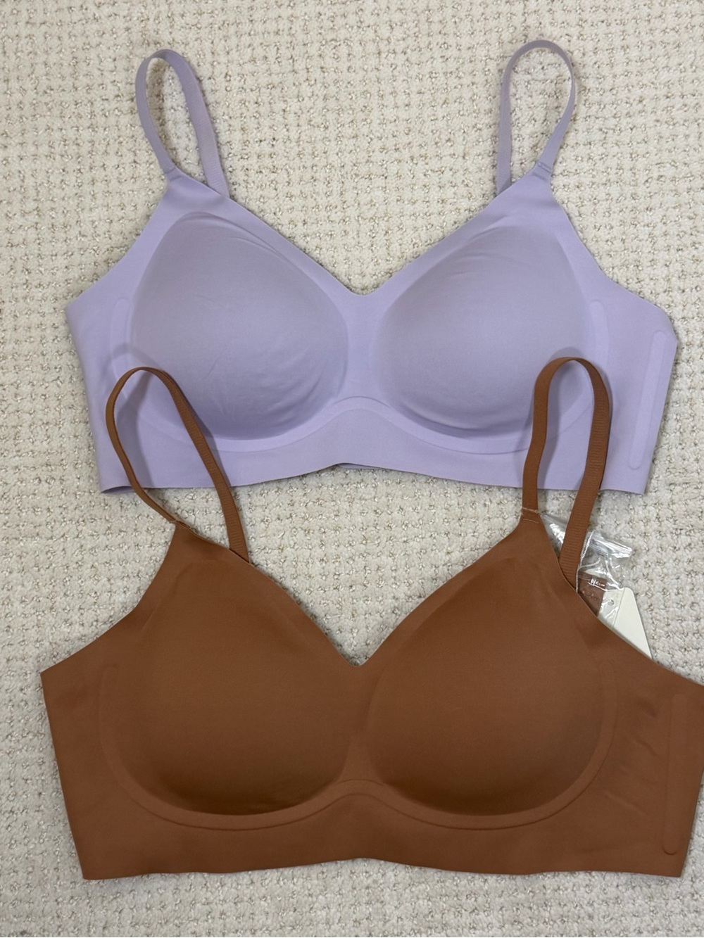 Seamless Wirefree Comfort Bra from Vertvie — Lavender (M) and Brown (L)